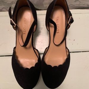 Talbots  black suede espadrilles.
